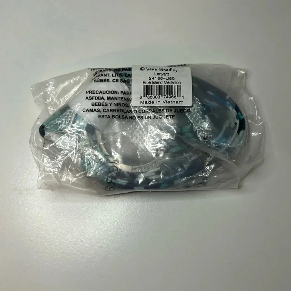Vera Bradley Blue Island Medallion Lanyard NWT